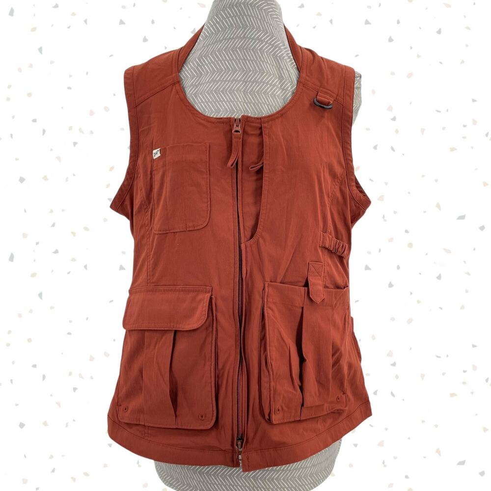 Duluth Trading Rusty Orange Red Heirloom Gardening Vest Utility Workwear Size M